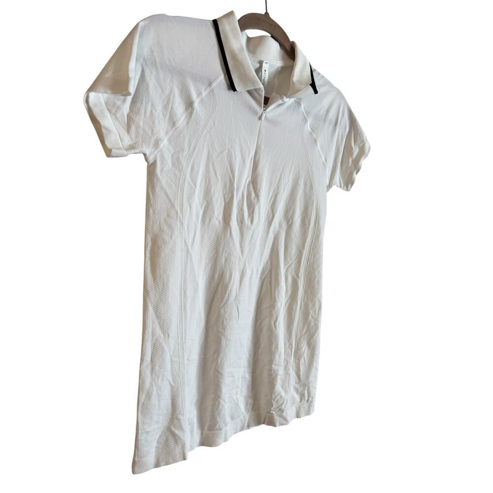 NWT Athleta Momentum Polo Tee White Seamless Top Small Golf Tennis Shirt - Picture 3 of 6